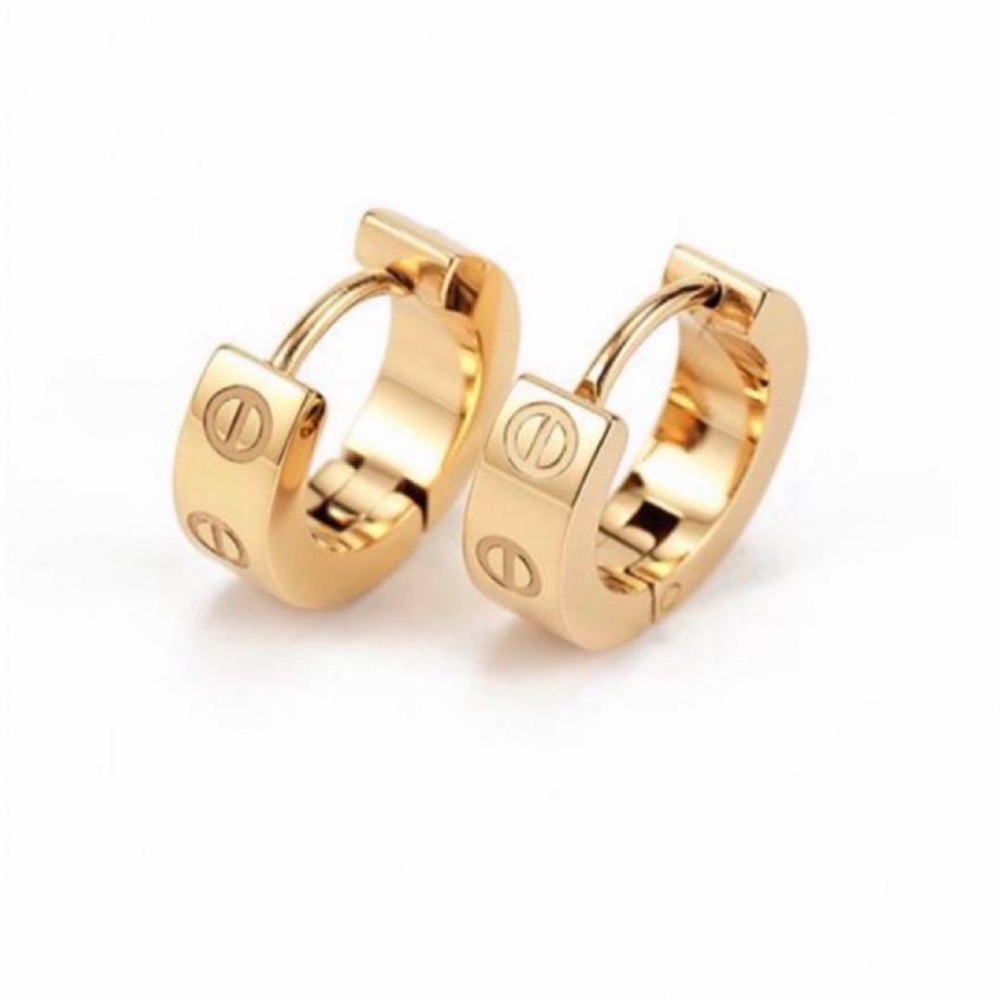 Buy one get one free High quality 18K gold plated screw earrings